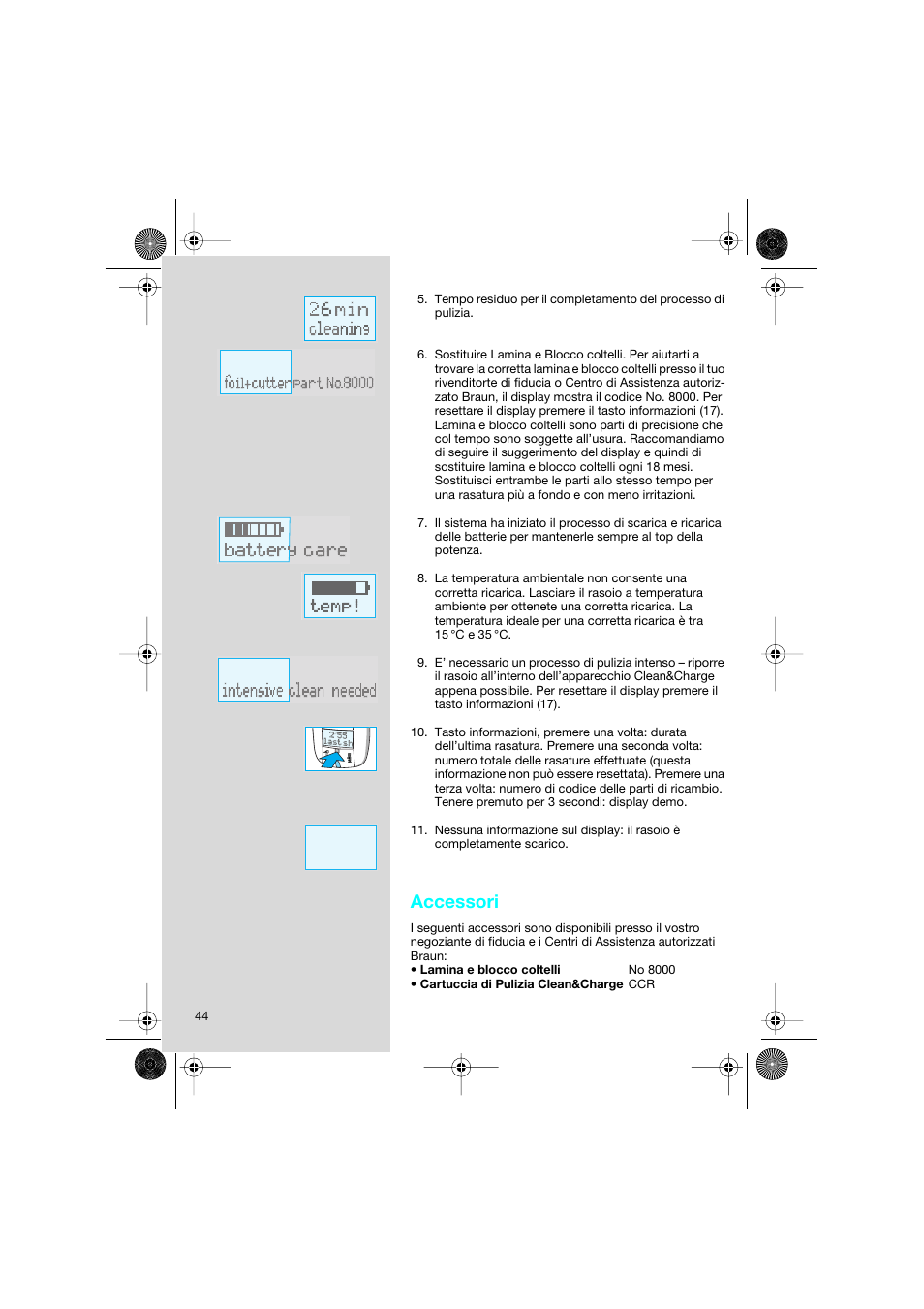 Accessori | Braun 8595 Activator  EU User Manual | Page 44 / 99