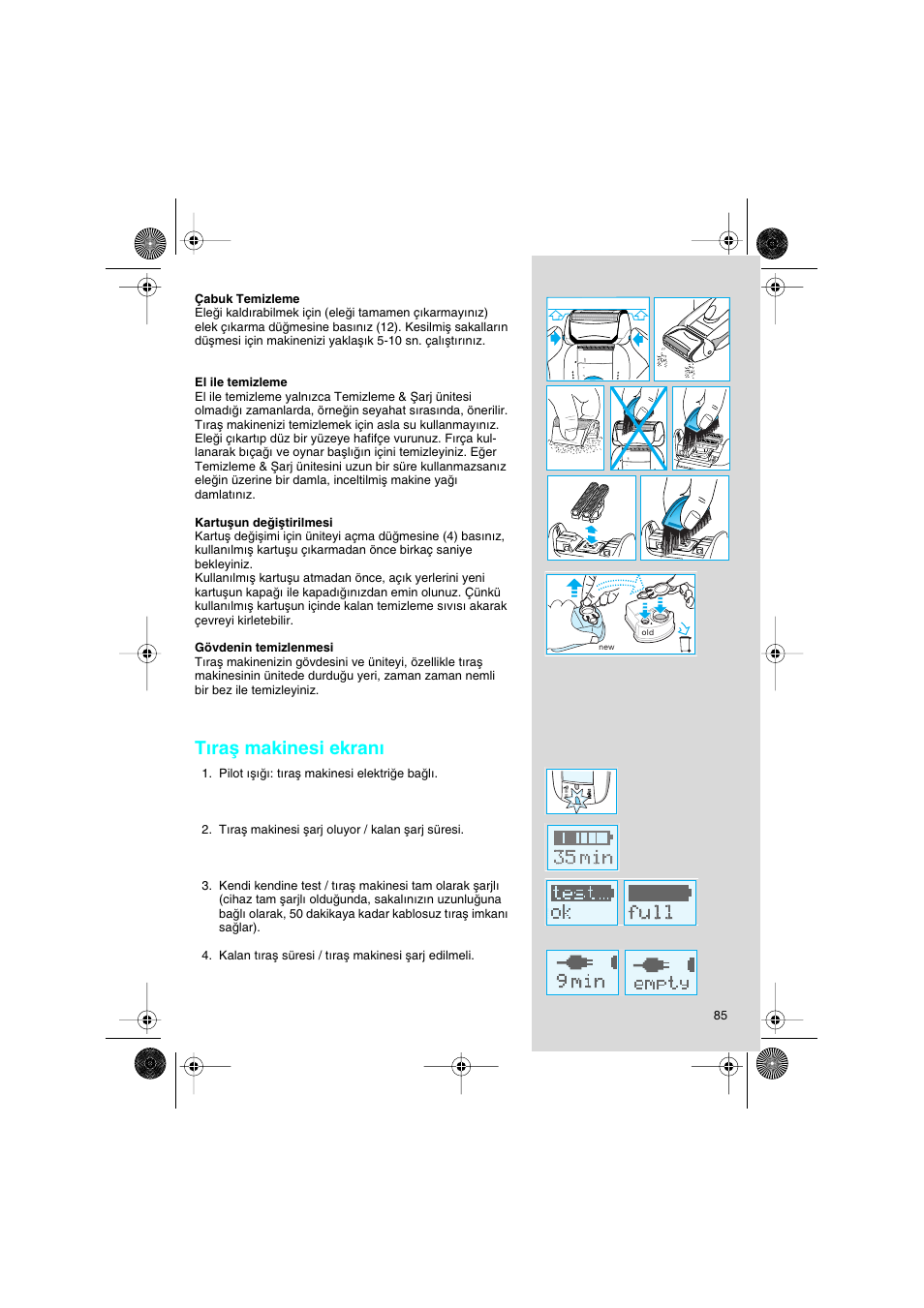 T∂raµ makinesi ekran | Braun 8595 Activator  EU User Manual | Page 85 / 99