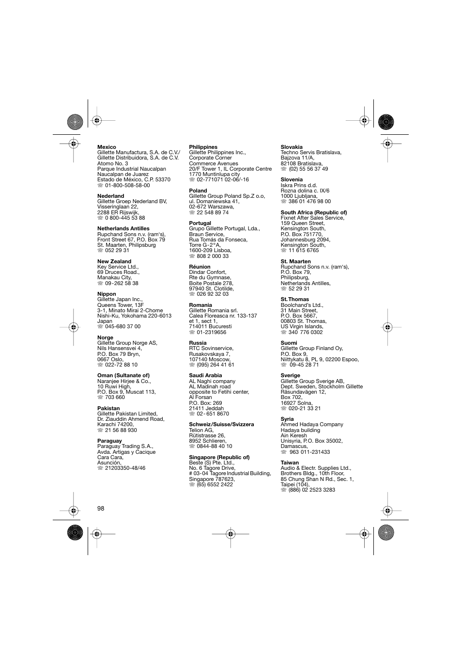 Braun 8595 Activator  EU User Manual | Page 98 / 99