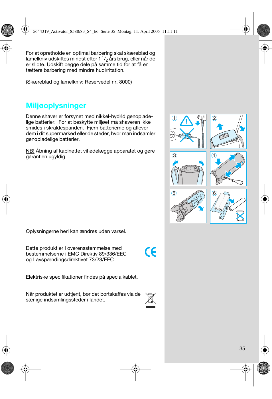 Miljøoplysninger | Braun 8583 Activator User Manual | Page 35 / 66