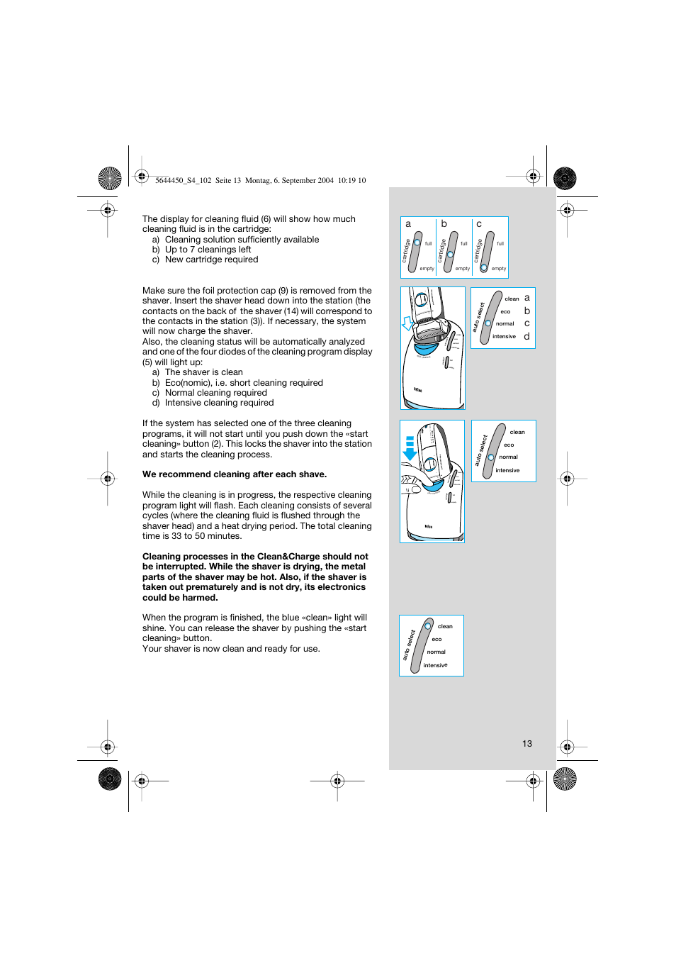 Ab c, 32 1 of f, Ab c d | Braun 8585 Activator User Manual | Page 13 / 99