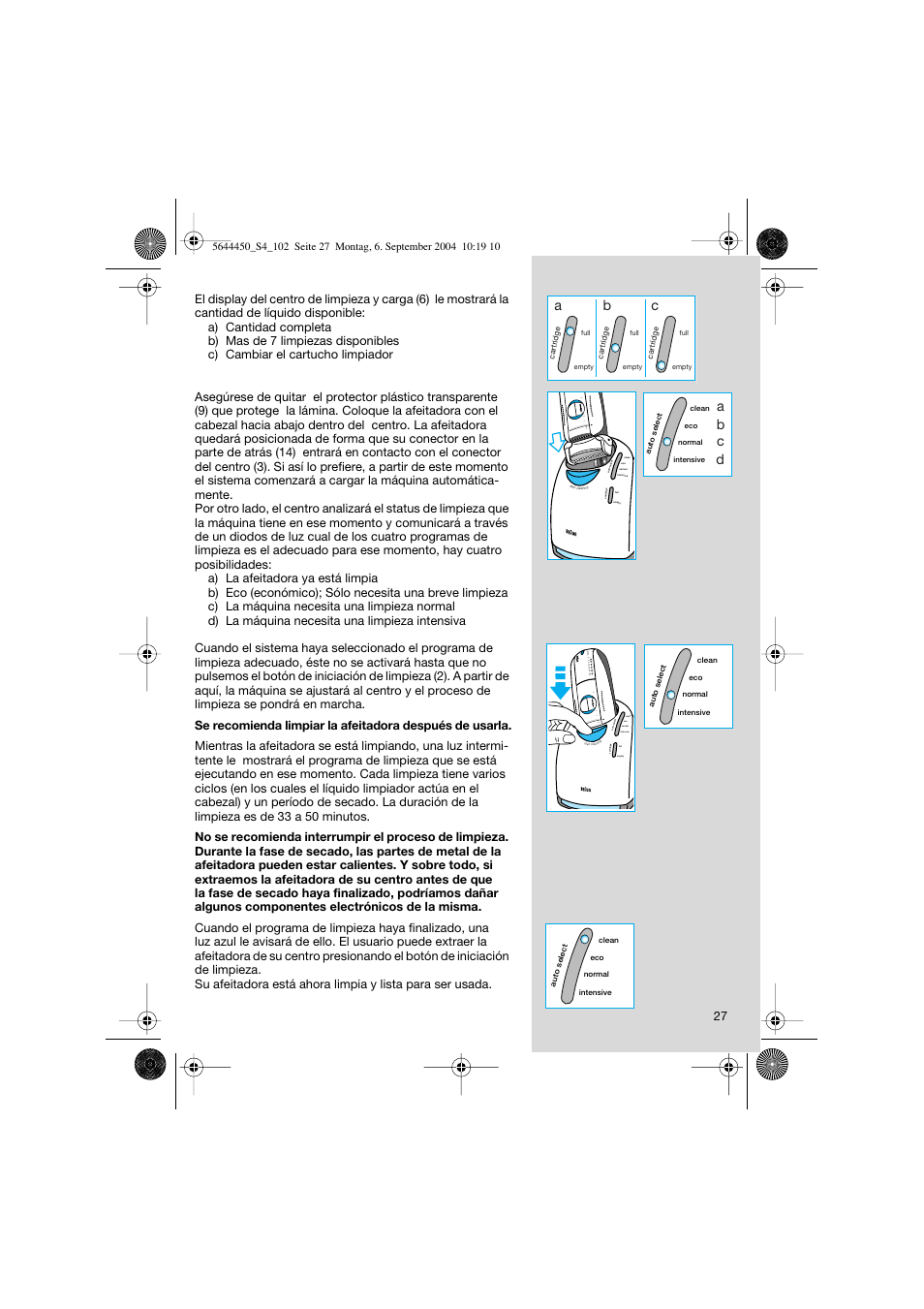 Ab c, 32 1 of f, Ab c d | Braun 8585 Activator User Manual | Page 27 / 99