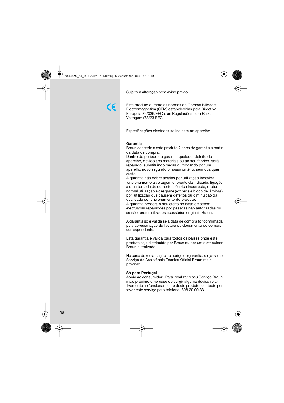 Braun 8585 Activator User Manual | Page 38 / 99