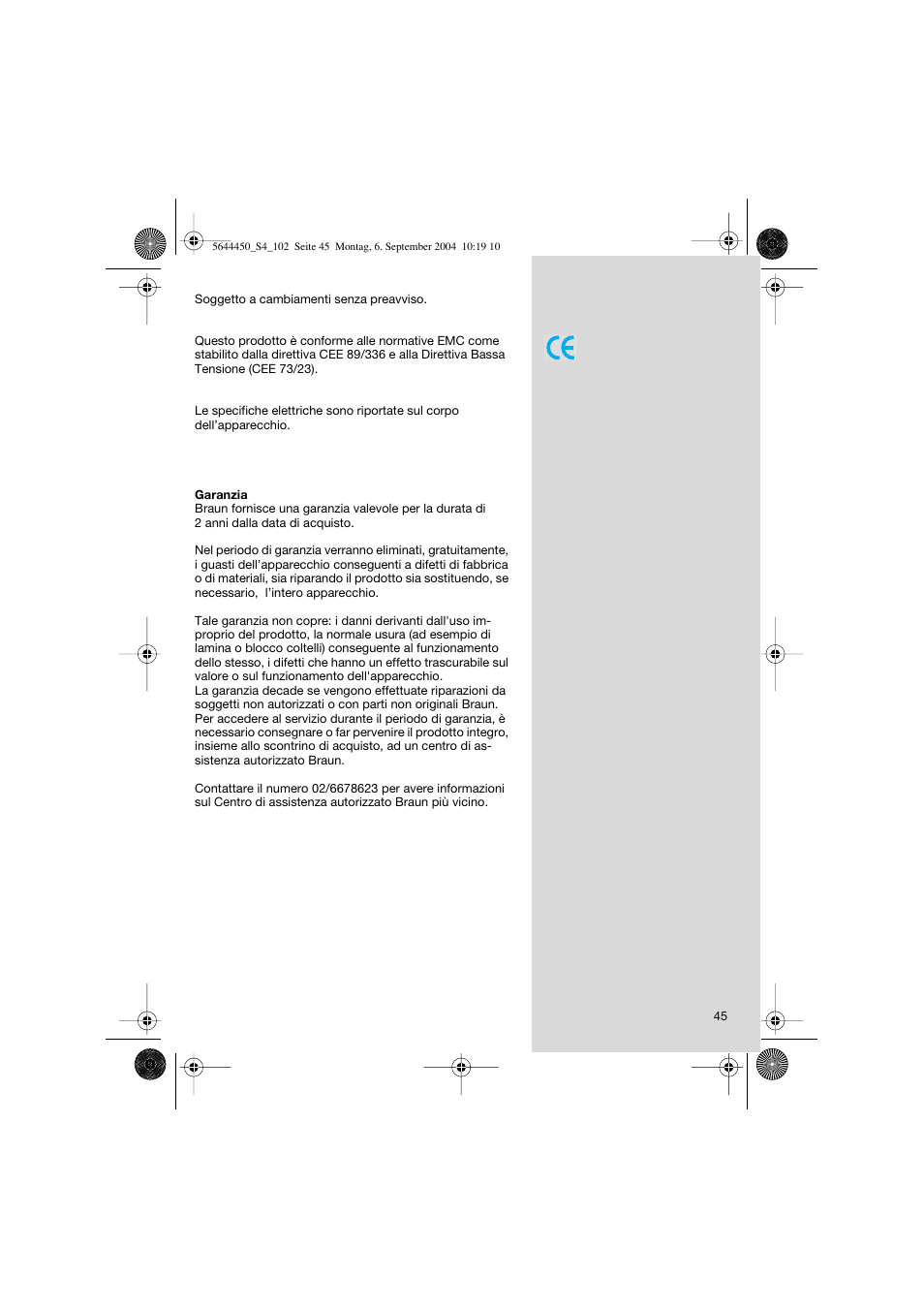 Braun 8585 Activator User Manual | Page 45 / 99