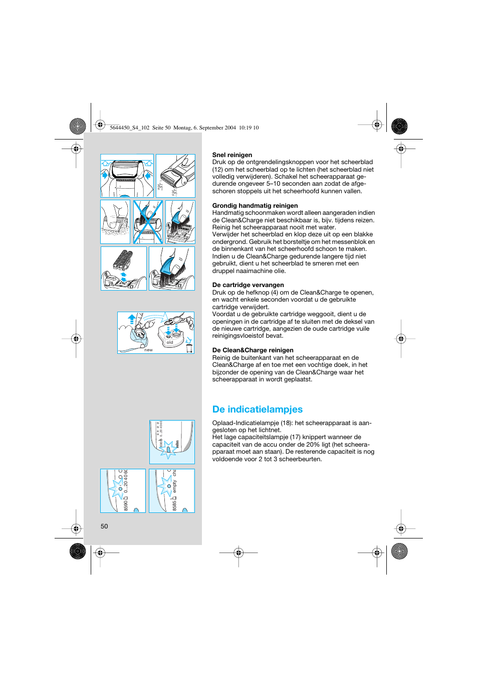 De indicatielampjes | Braun 8585 Activator User Manual | Page 50 / 99