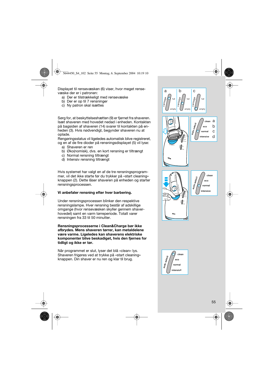 Ab c, 32 1 of f, Ab c d | Braun 8585 Activator User Manual | Page 55 / 99