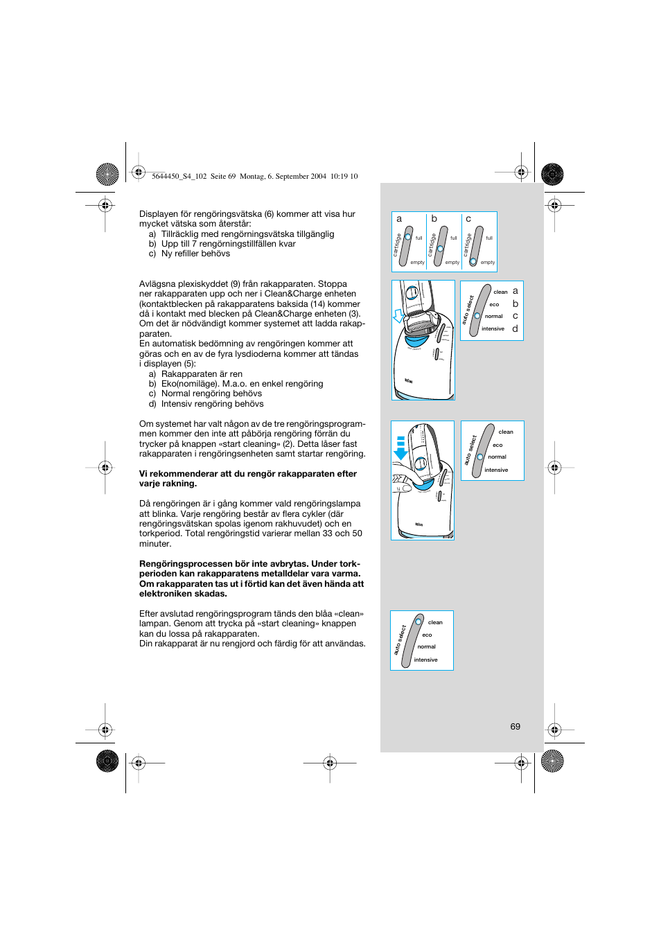 Ab c, 32 1 of f, Ab c d | Braun 8585 Activator User Manual | Page 69 / 99