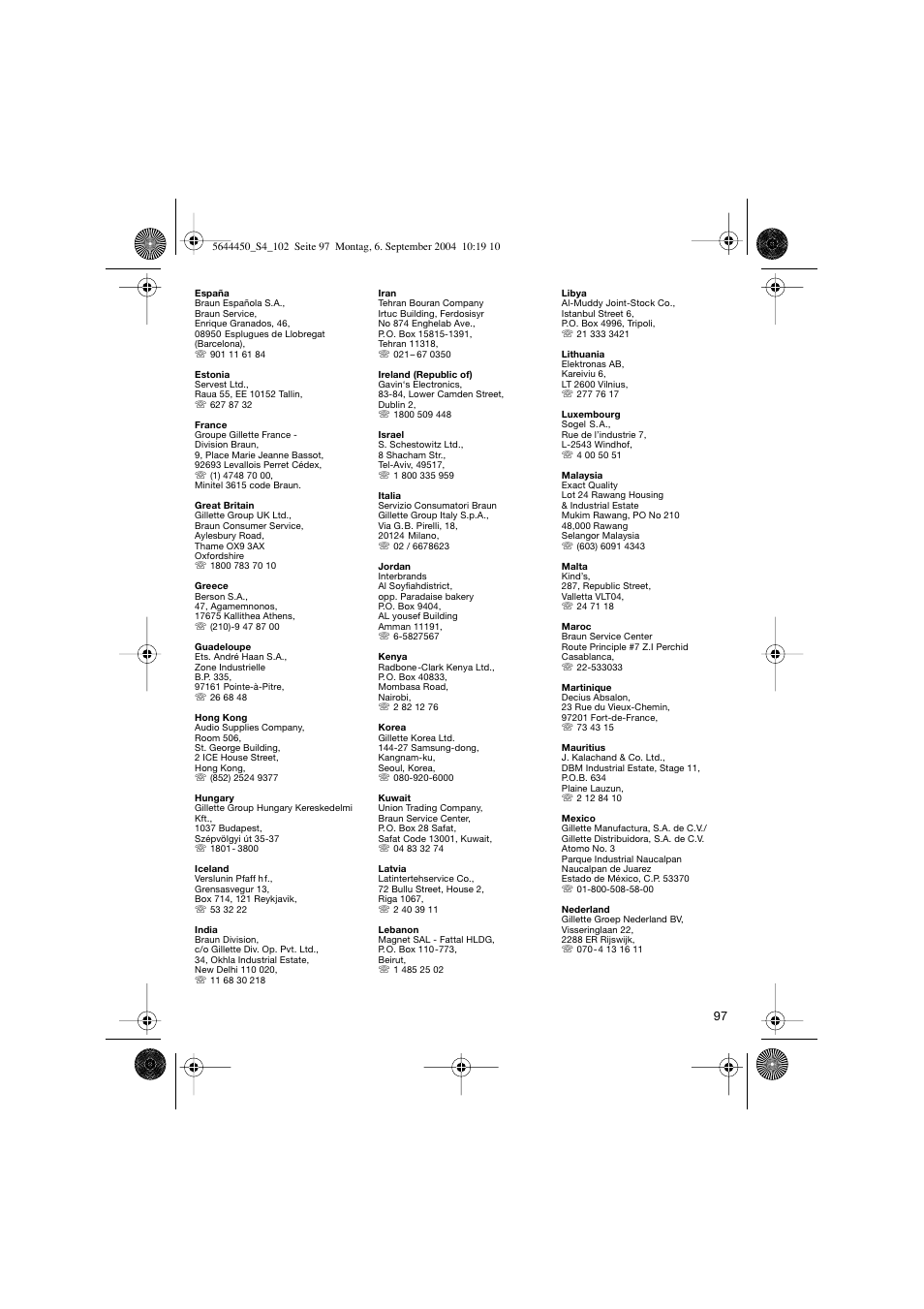 Braun 8585 Activator User Manual | Page 97 / 99