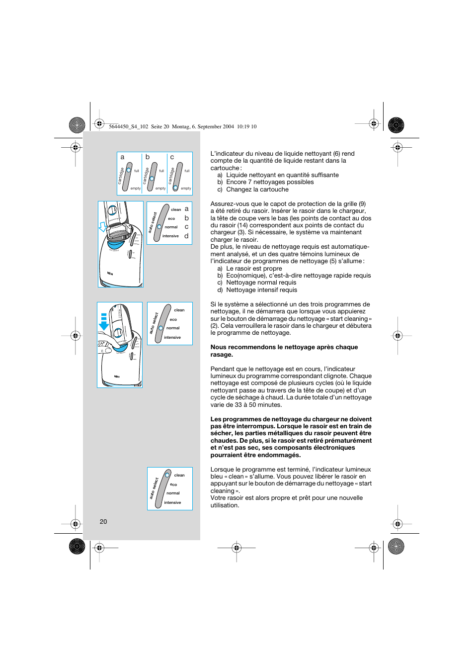 Ab c, 32 1 of f, Ab c d | Braun 8590 Activator  EU User Manual | Page 20 / 99