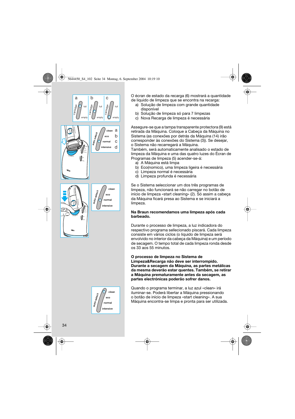 Ab c, 32 1 of f, Ab c d | Braun 8590 Activator  EU User Manual | Page 34 / 99