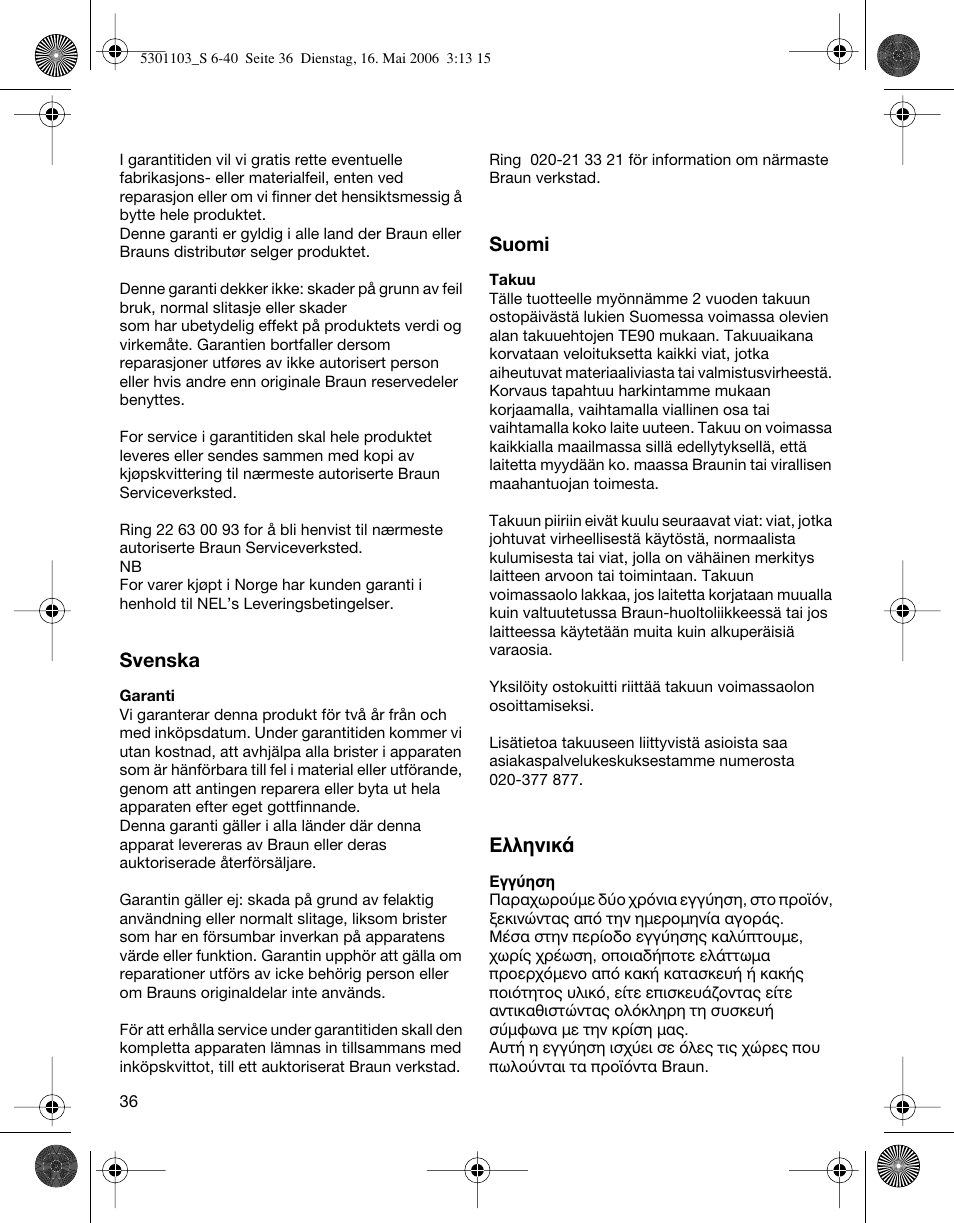 Braun Clean & Charge (Syncro) User Manual | Page 35 / 36