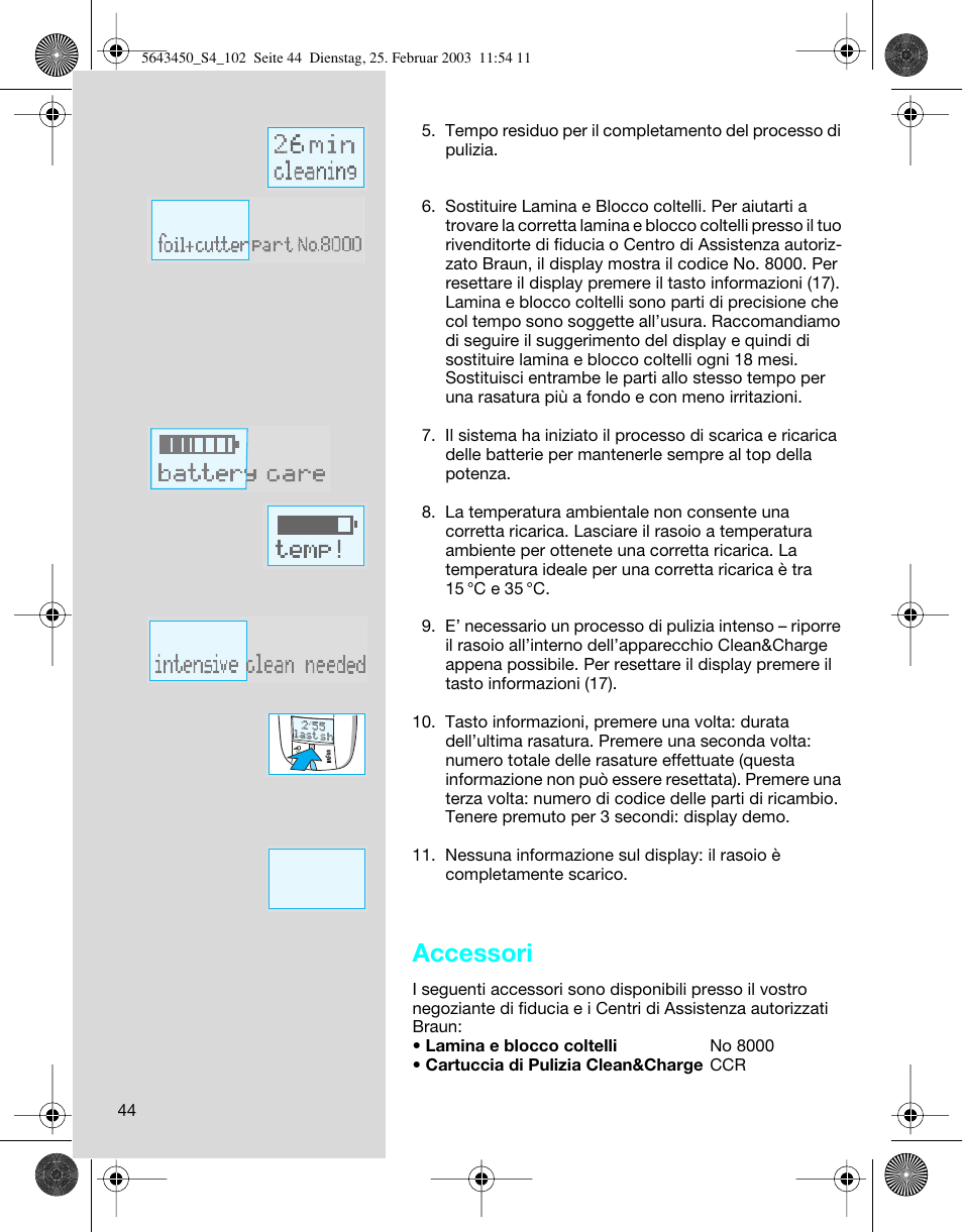 Accessori | Braun Clean & Charge (Activator) User Manual | Page 44 / 99