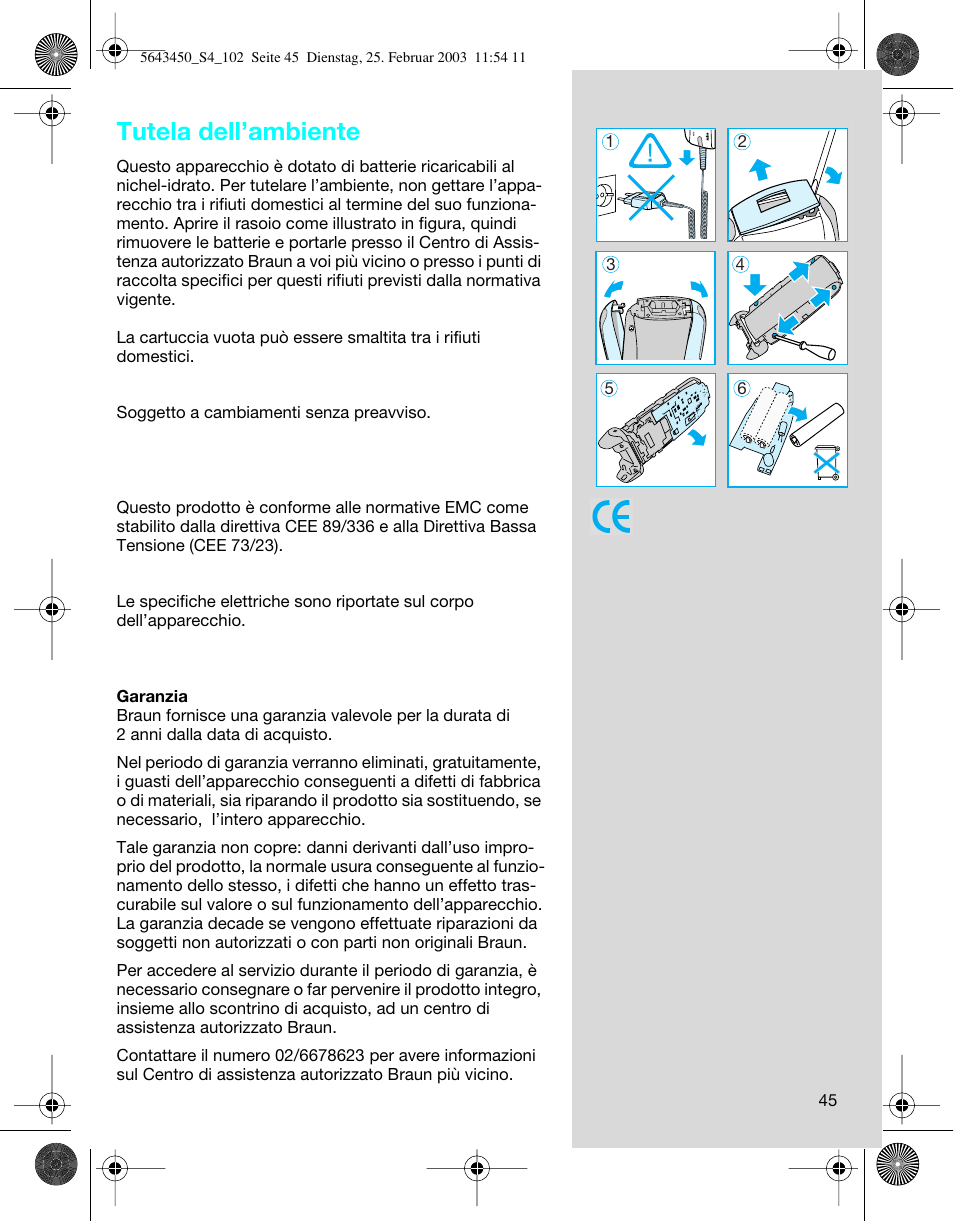 Tutela dell’ambiente | Braun Clean & Charge (Activator) User Manual | Page 45 / 99