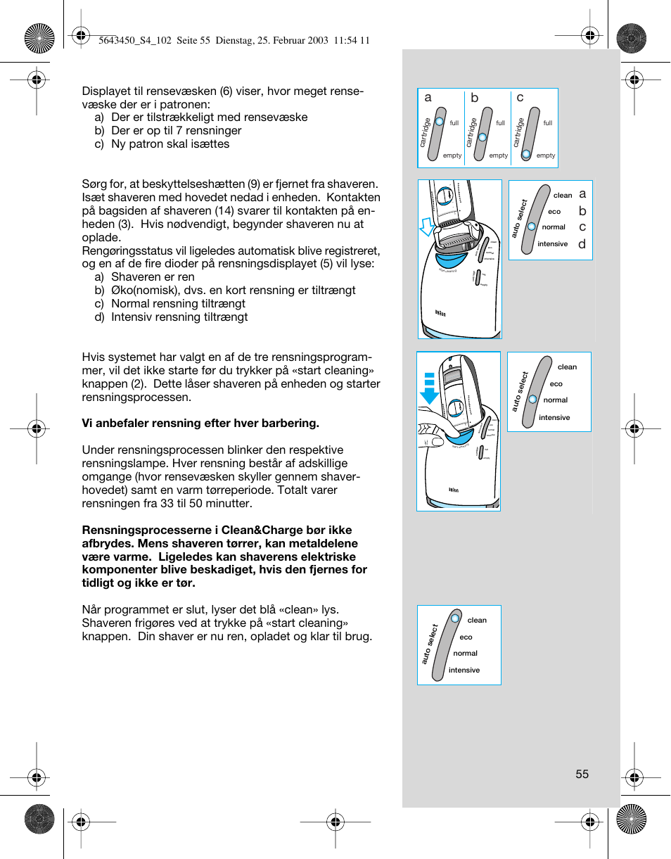 Ab c, Ab c d | Braun Clean & Charge (Activator) User Manual | Page 55 / 99