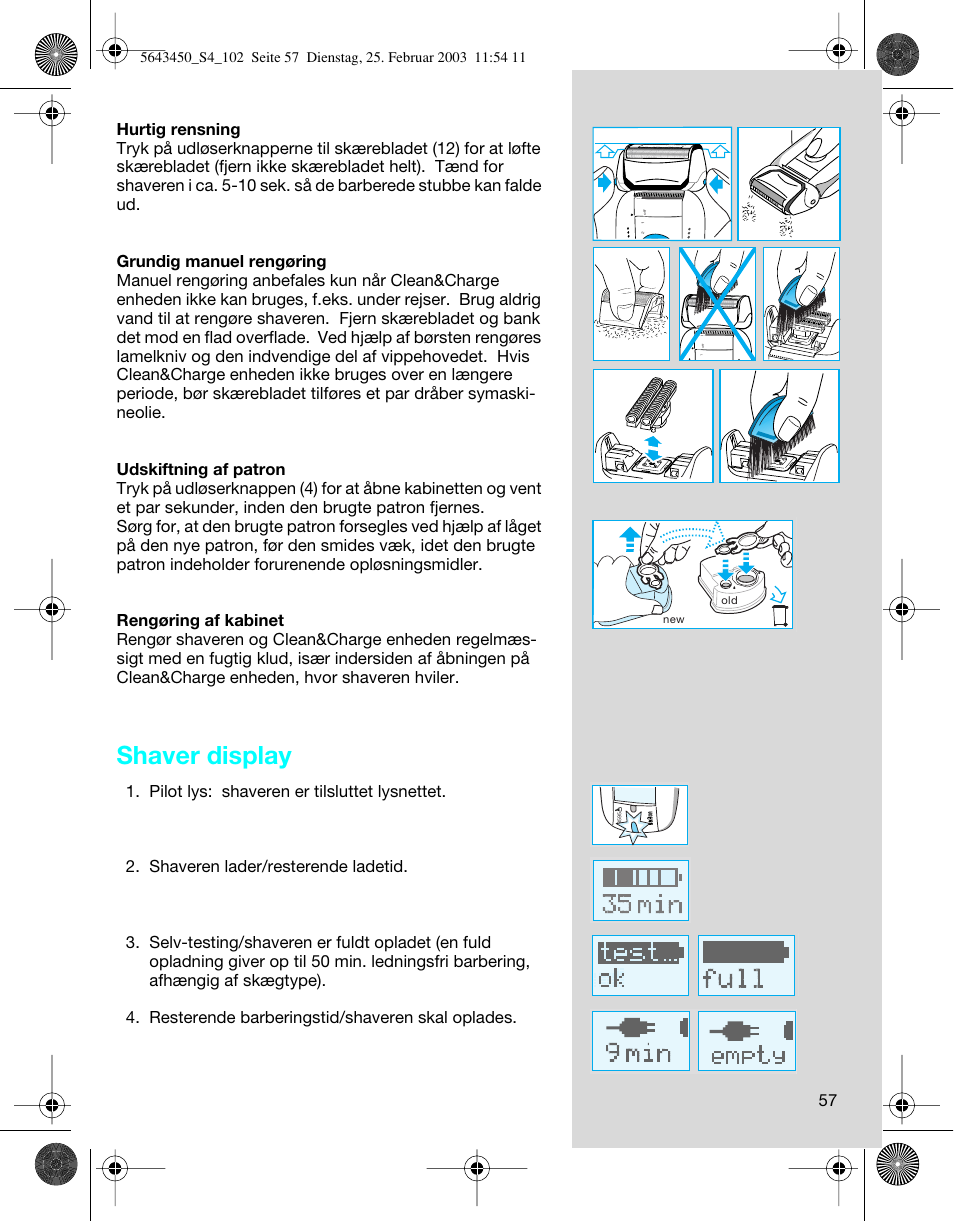 Shaver display | Braun Clean & Charge (Activator) User Manual | Page 57 / 99