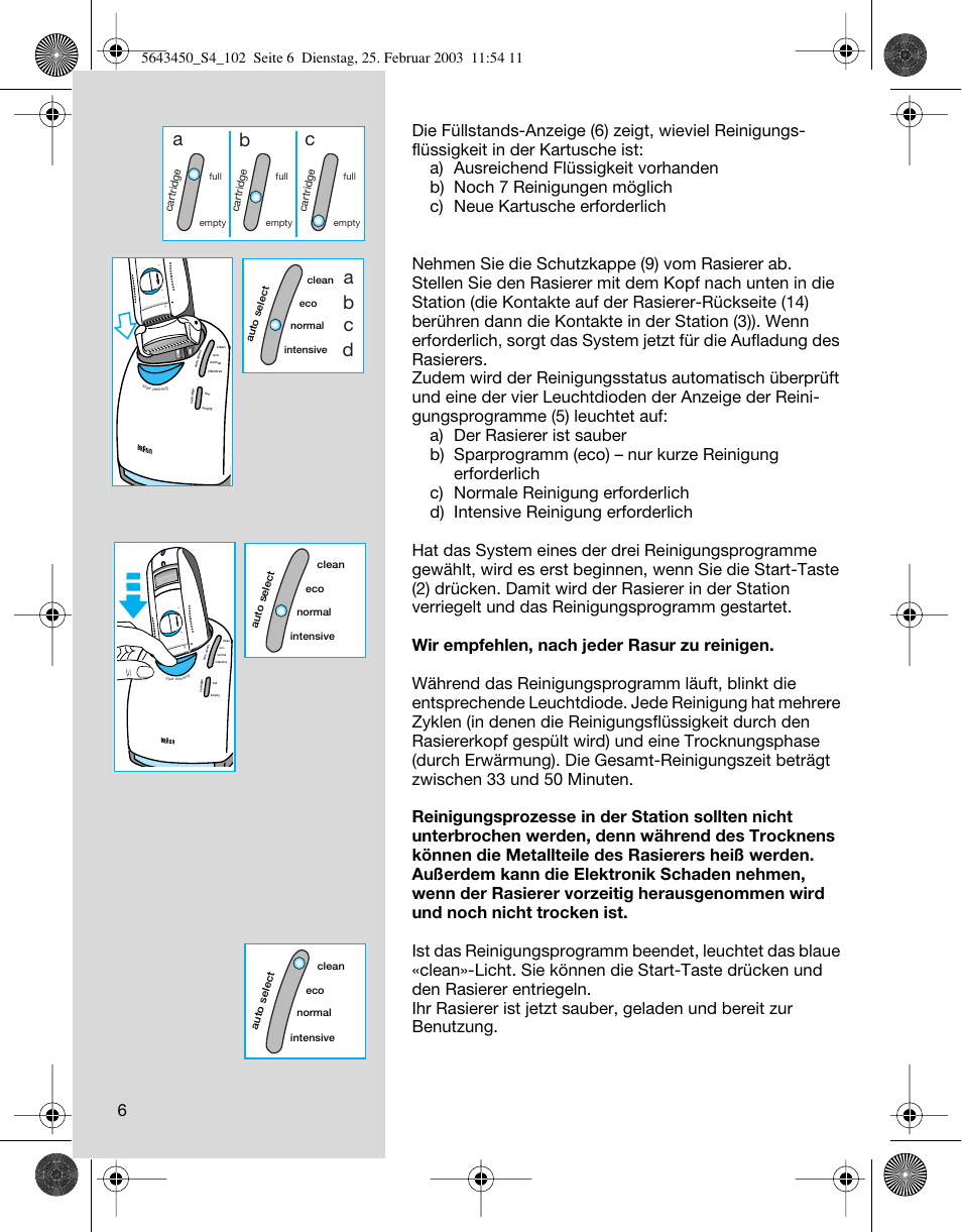Ab c, Ab c d | Braun Clean & Charge (Activator) User Manual | Page 6 / 99