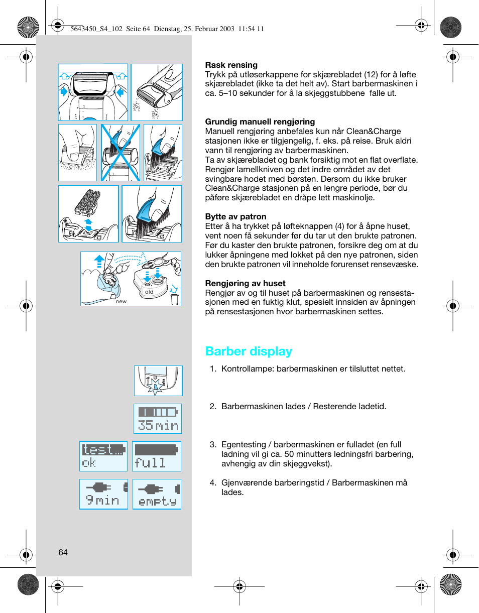 Barber display | Braun Clean & Charge (Activator) User Manual | Page 64 / 99