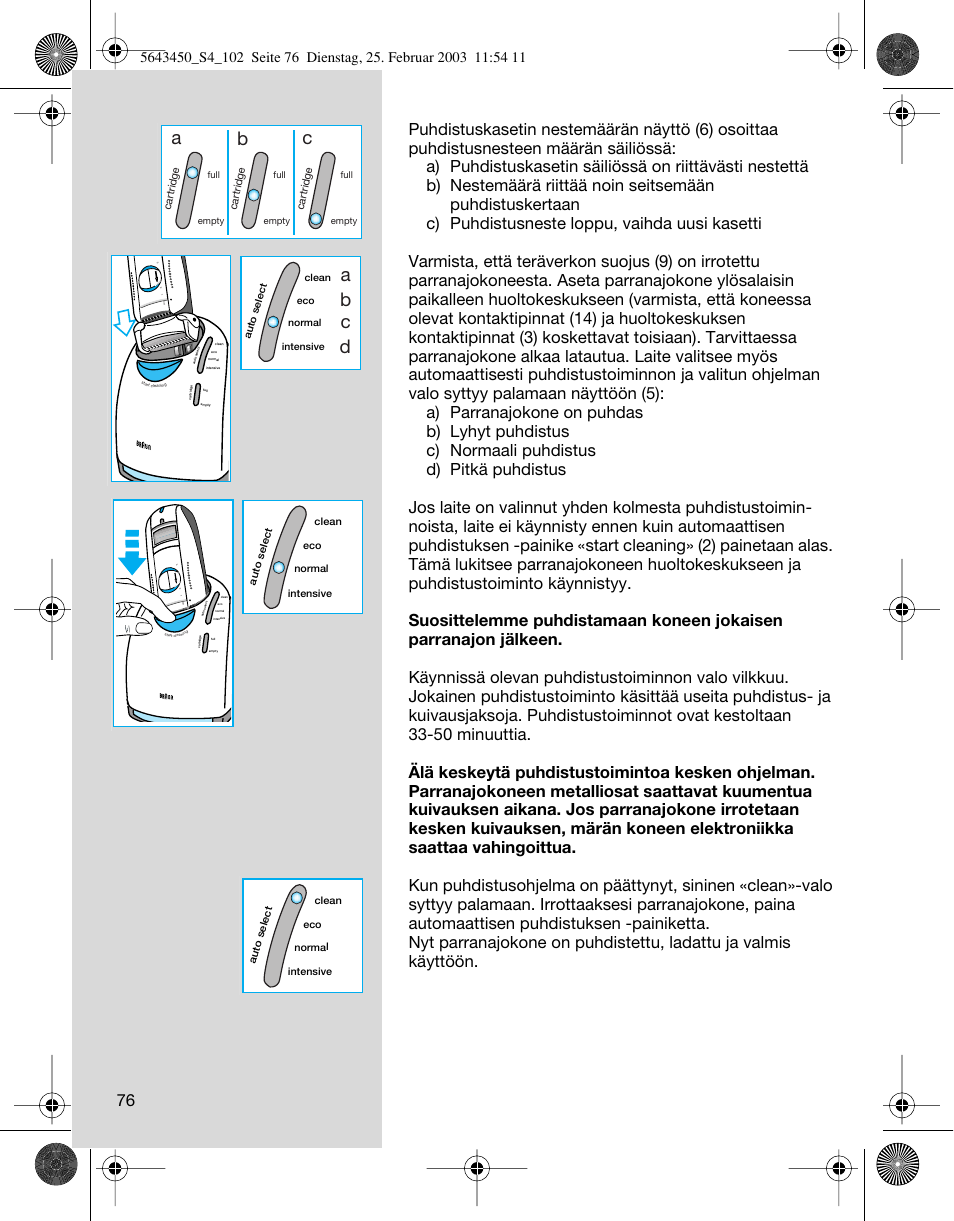 Ab c, Ab c d | Braun Clean & Charge (Activator) User Manual | Page 76 / 99