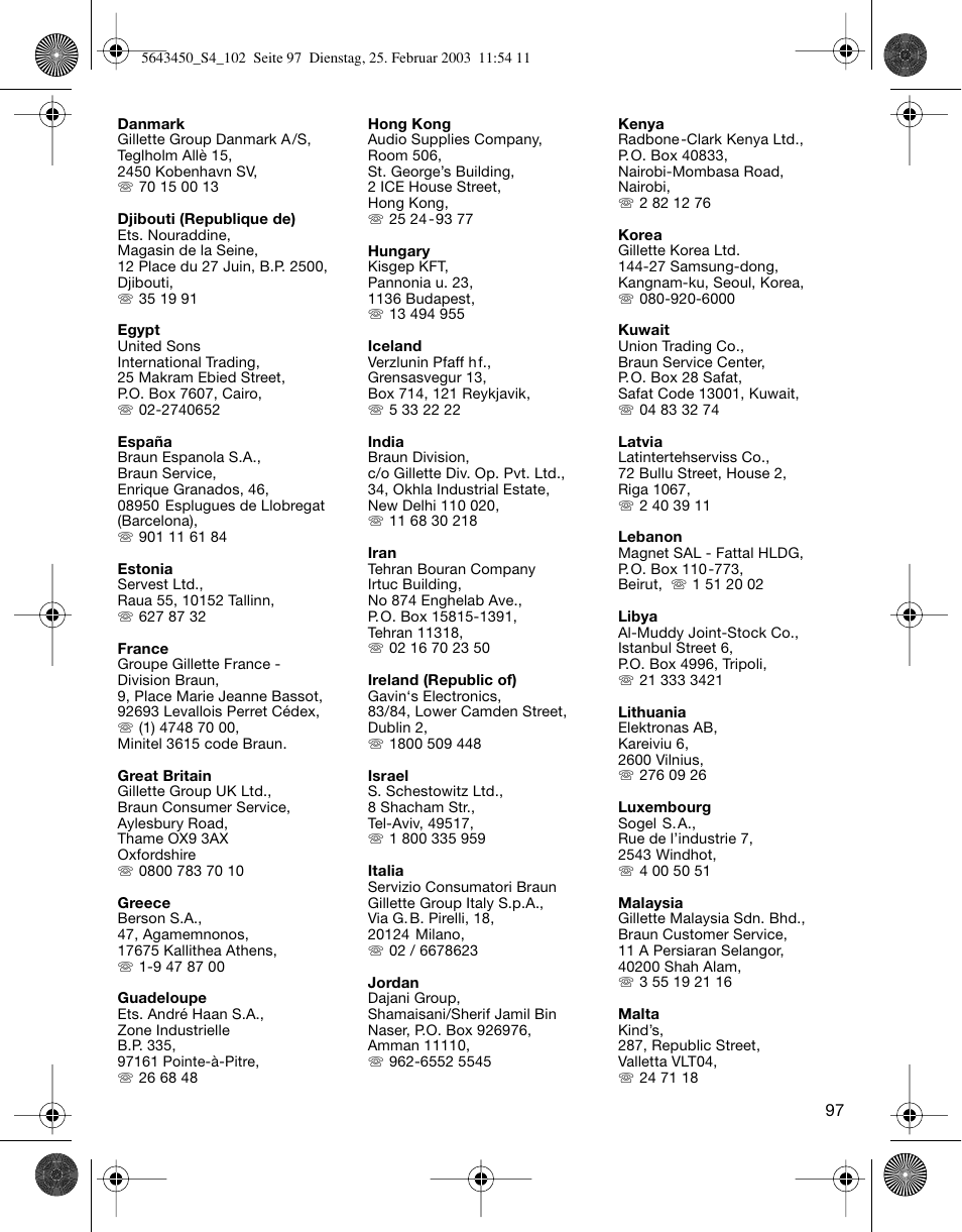 Braun Clean & Charge (Activator) User Manual | Page 97 / 99