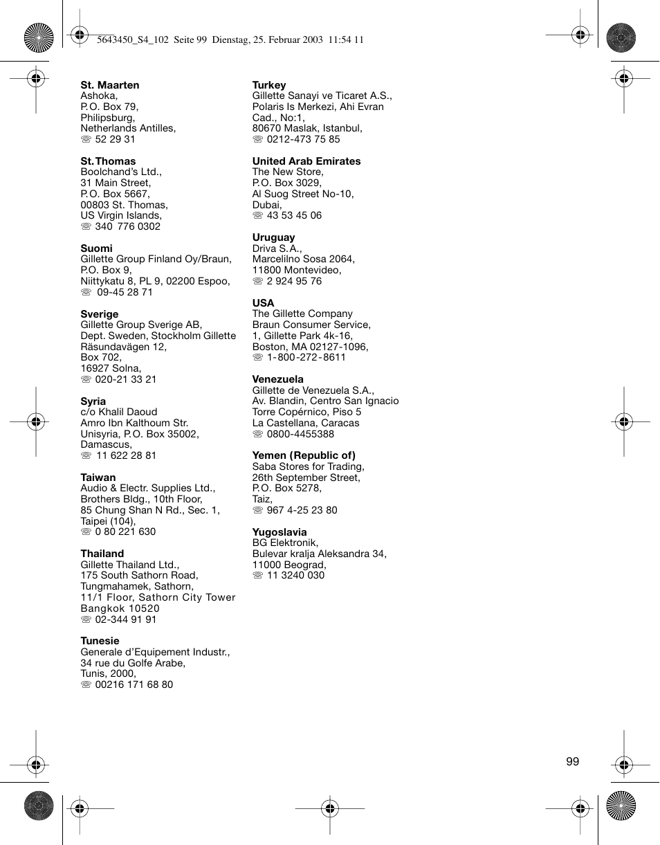 Braun Clean & Charge (Activator) User Manual | Page 99 / 99