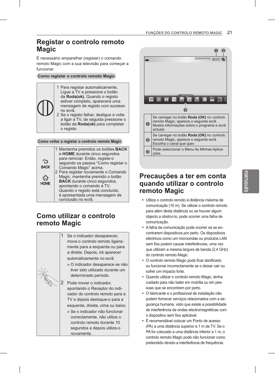 Registar o controlo remoto magic | LG 47LM960V User Manual | Page 169 / 262