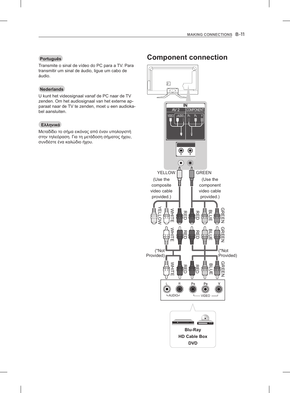 Component connection, B-11 | LG 47LM960V User Manual | Page 237 / 262