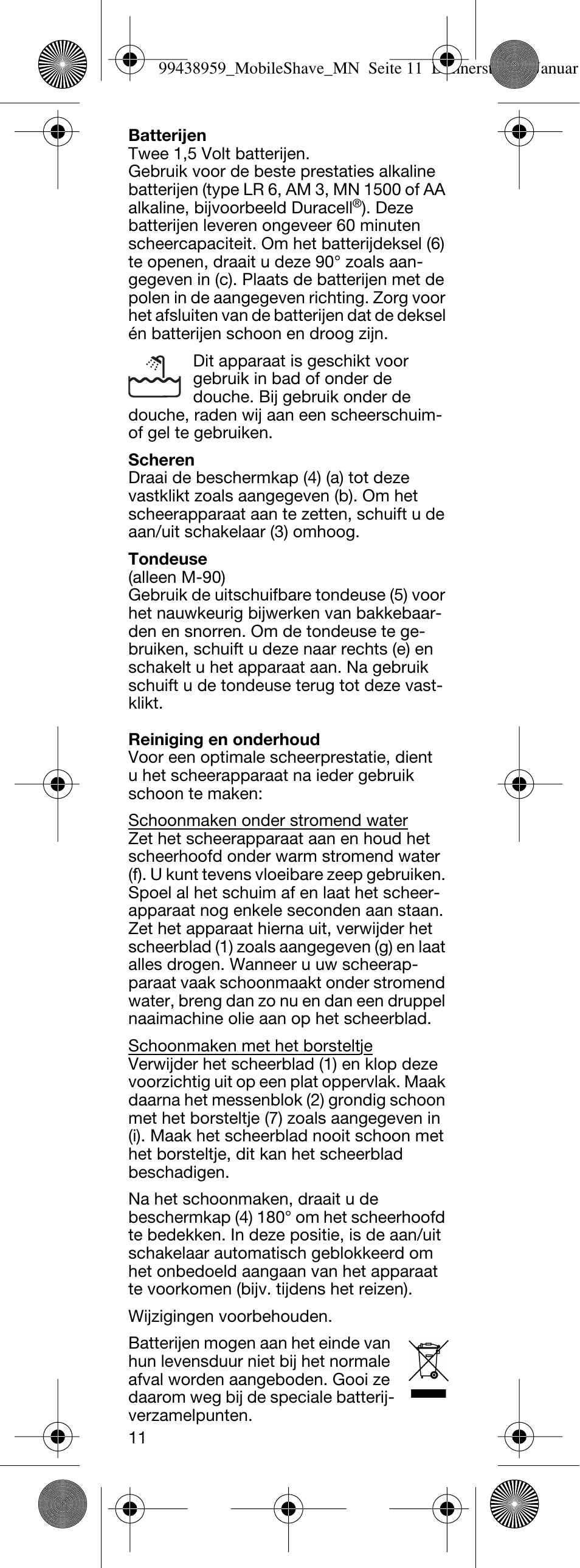 Braun M-30 MobileShave  EU User Manual | Page 11 / 28