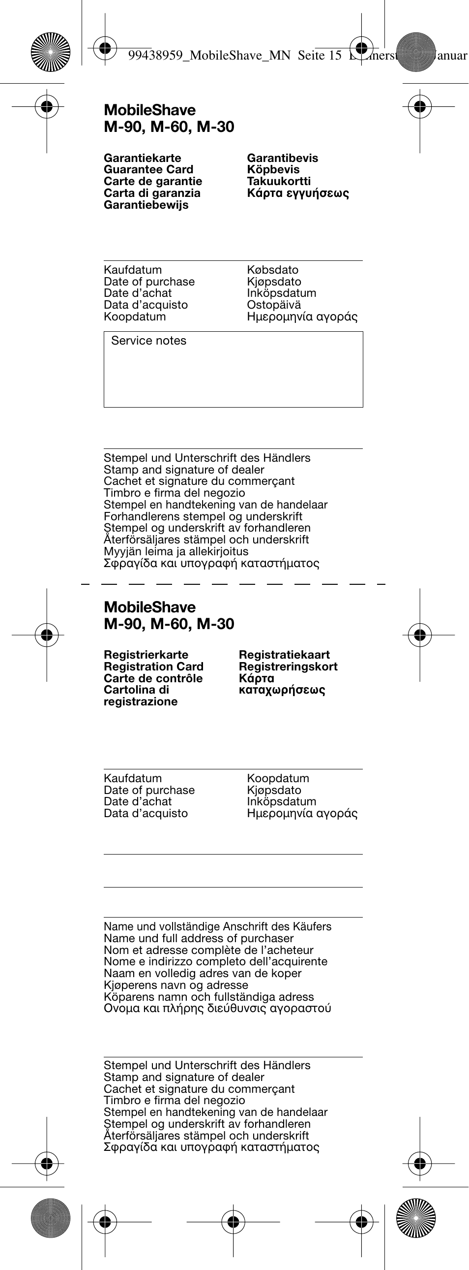 Braun M-30 MobileShave  EU User Manual | Page 15 / 28