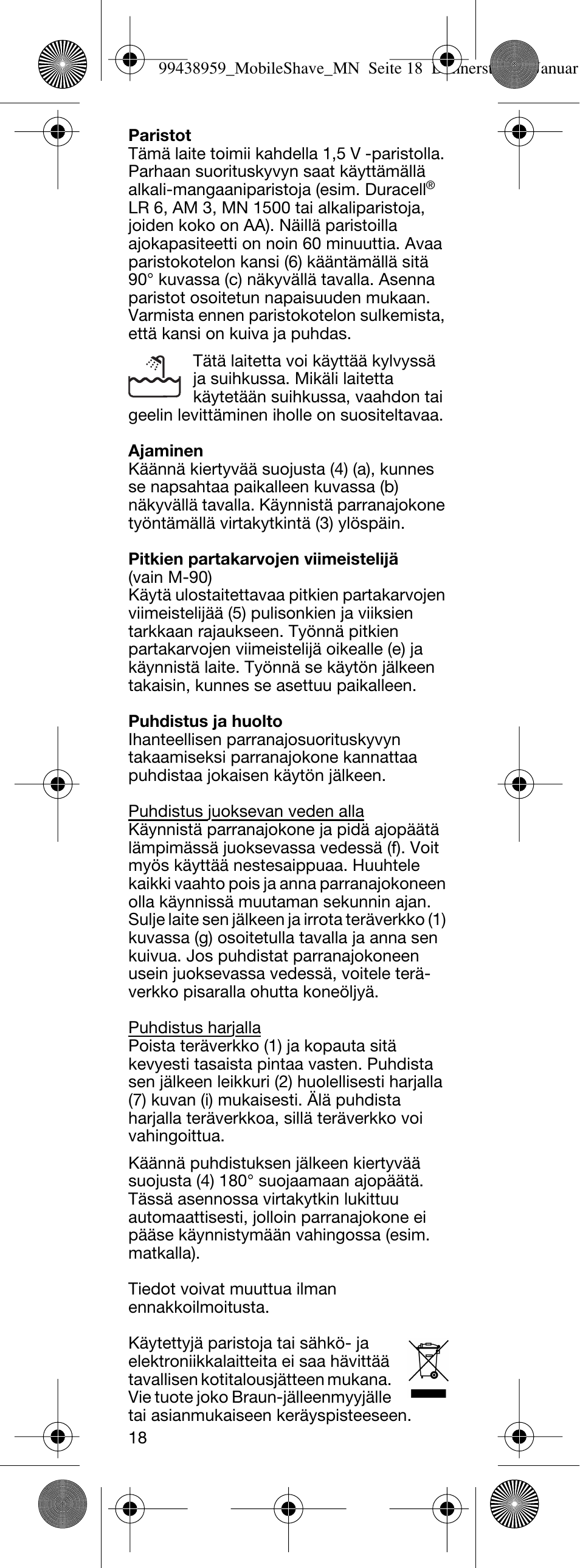 Braun M-30 MobileShave  EU User Manual | Page 18 / 28