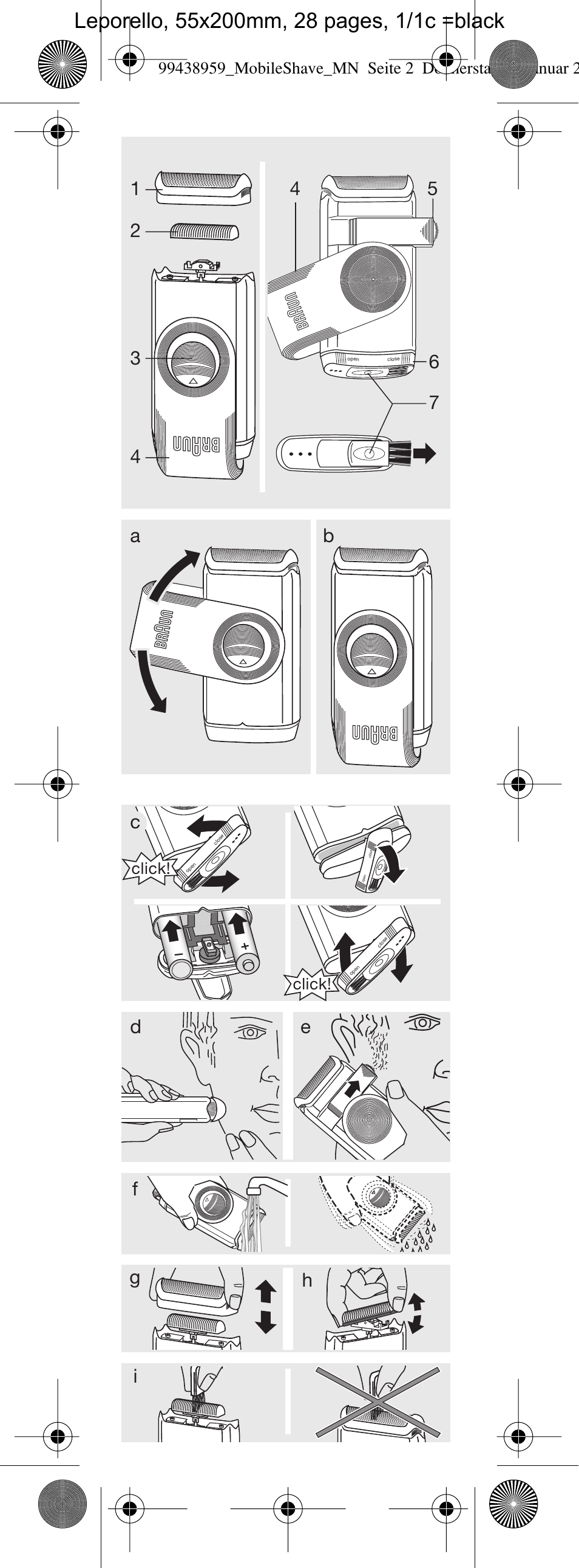 Braun M-30 MobileShave  EU User Manual | Page 2 / 28
