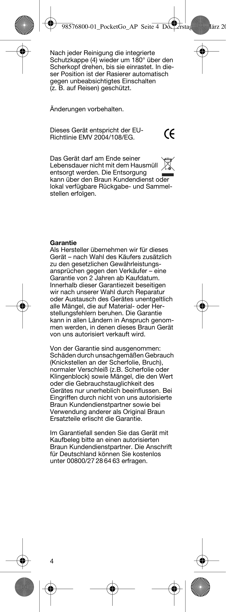 Braun P60 PocketGo User Manual | Page 4 / 15