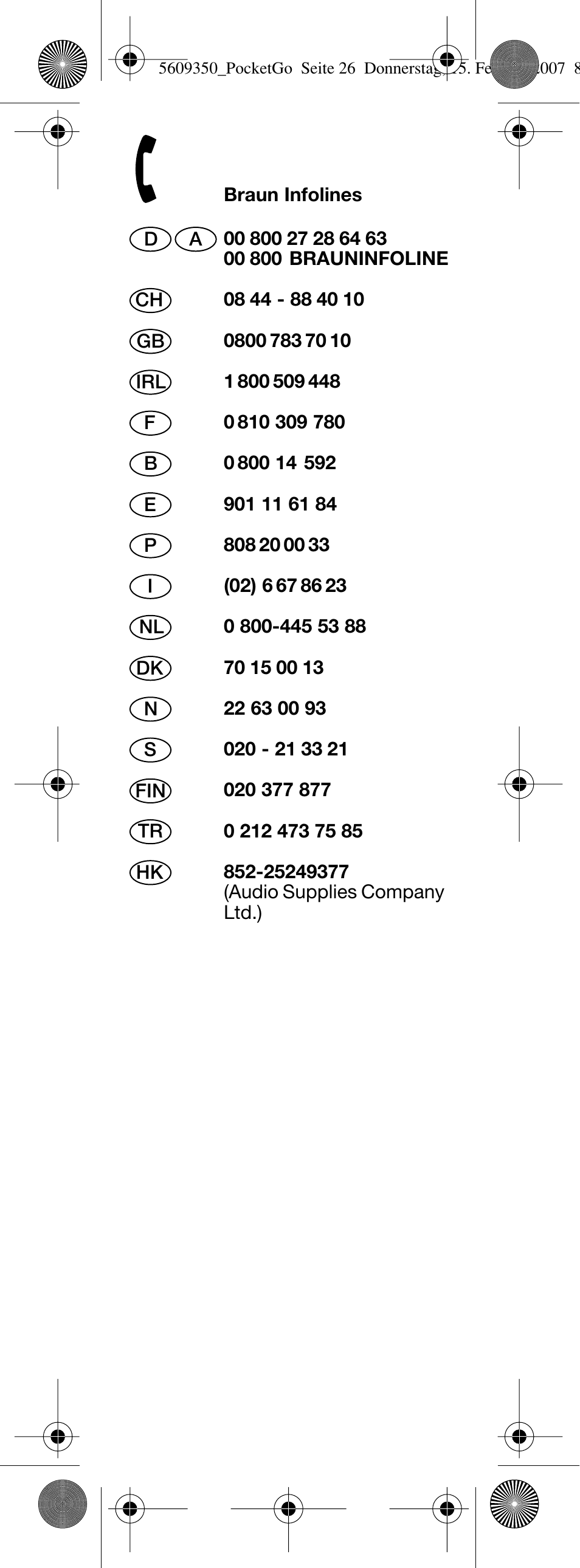 Braun P50-5607 PocketGo User Manual | Page 2 / 26