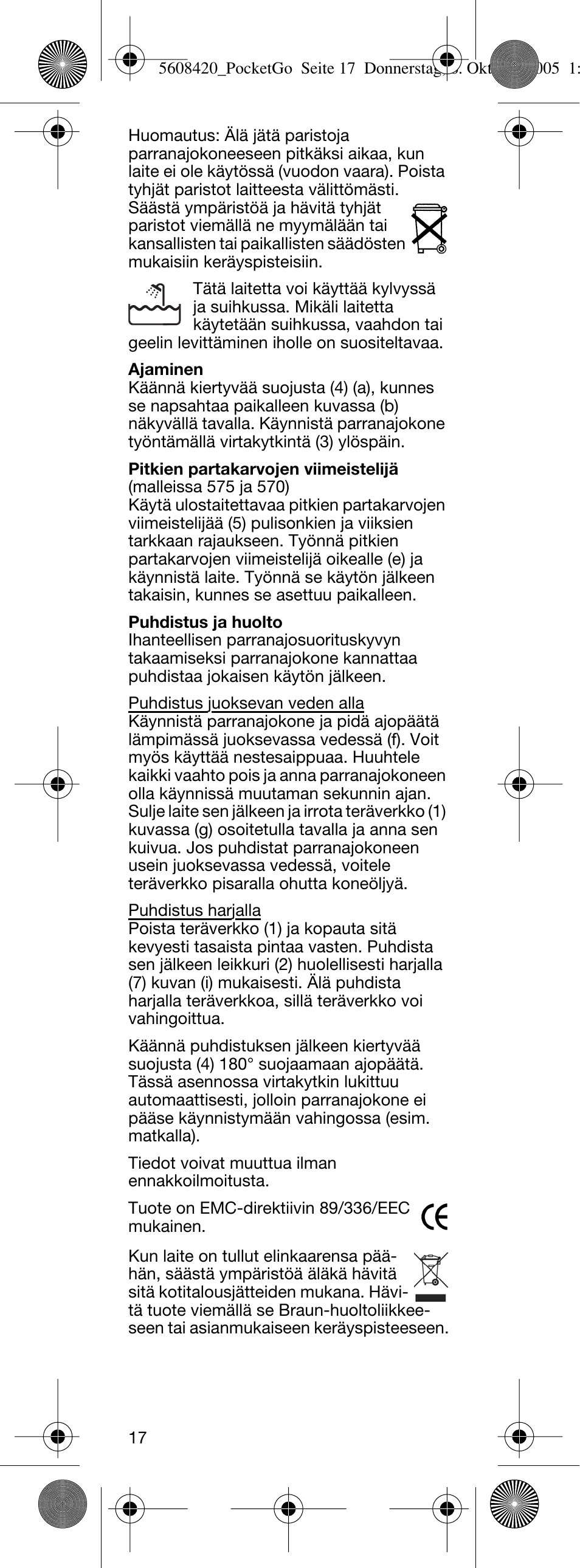 Braun 555 PocketGo User Manual | Page 16 / 26