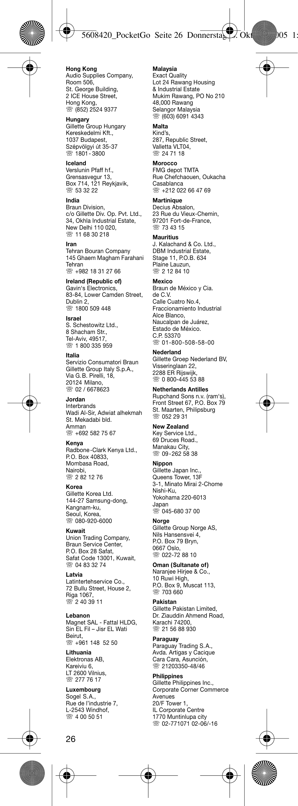 Braun 555 PocketGo User Manual | Page 25 / 26