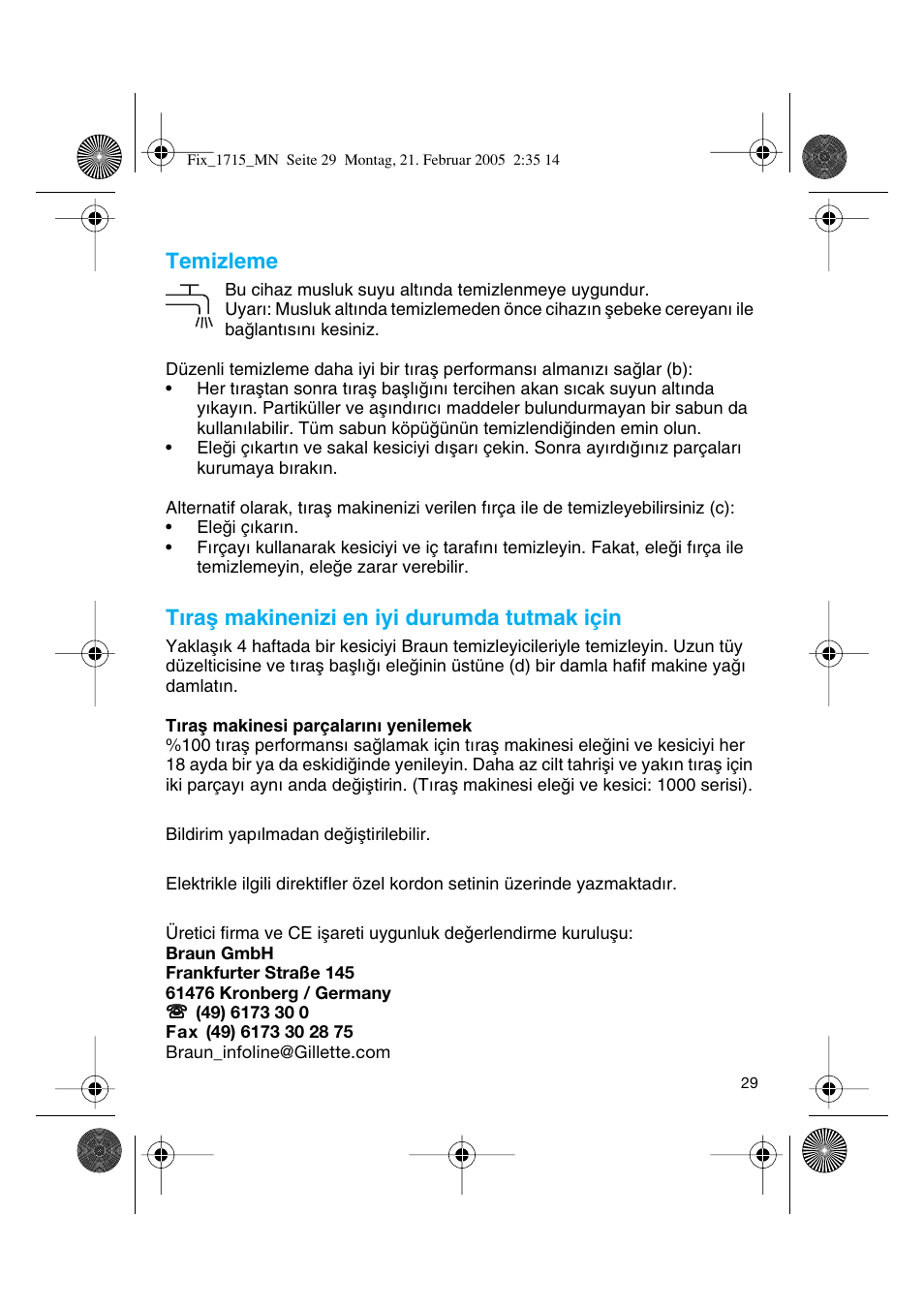 Braun 1715 Series 1 User Manual | Page 28 / 41