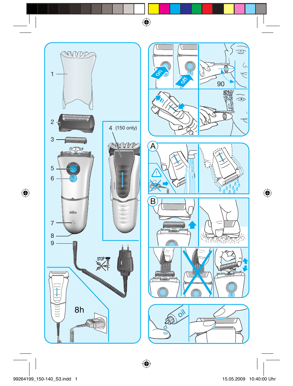 On of f, 150 only) | Braun 140-5685 Series 1 User Manual | Page 3 / 36