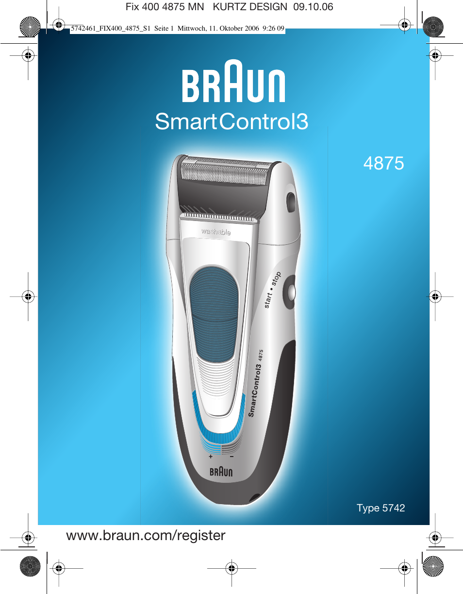 Braun 4875 SmartControl3  EN User Manual | 33 pages