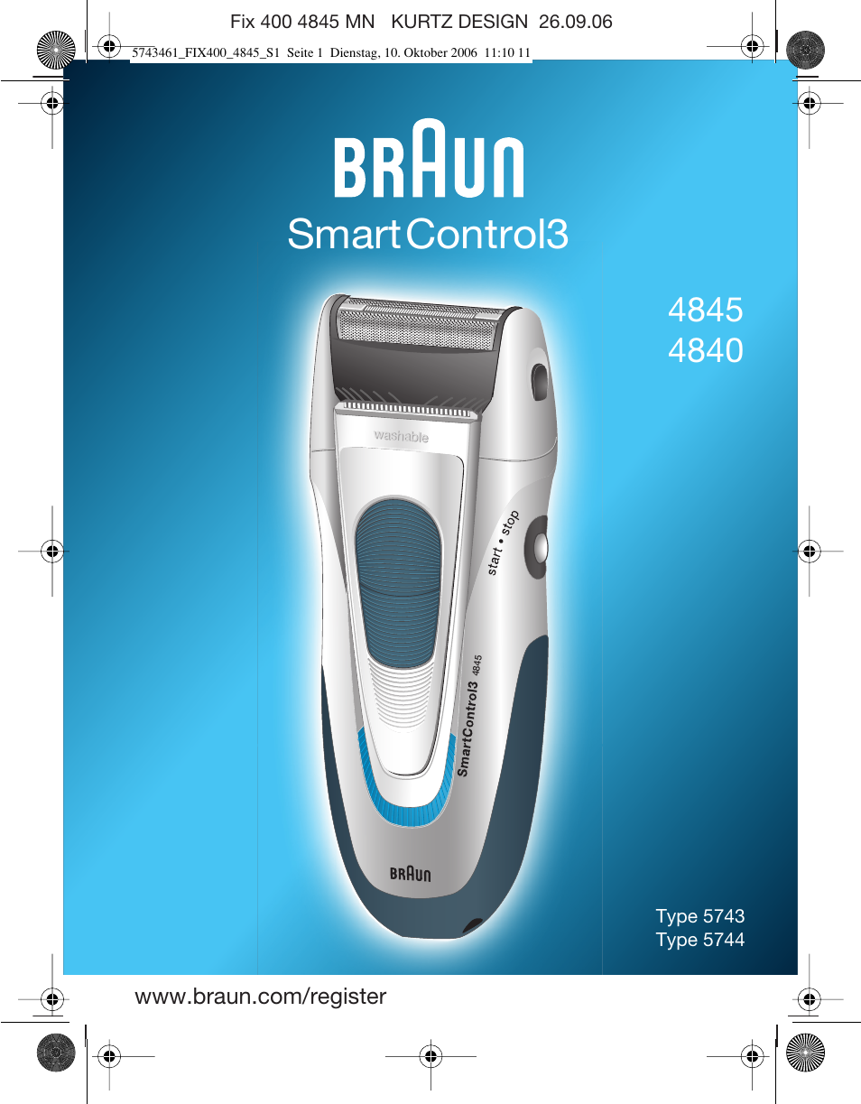 Braun 4845 SmartControl3 User Manual | 33 pages