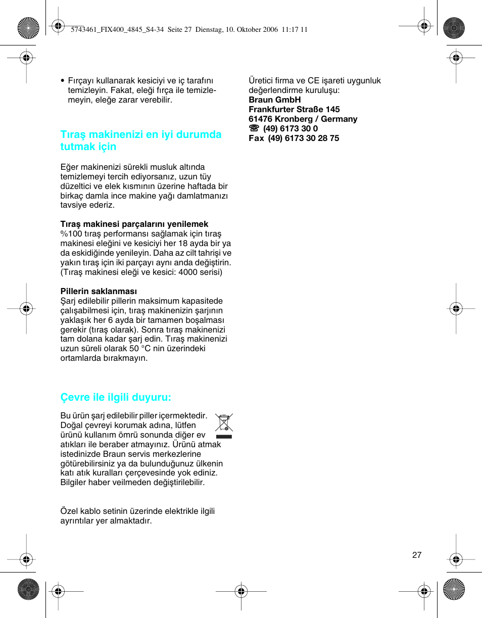 Braun 4845 SmartControl3 User Manual | Page 27 / 33