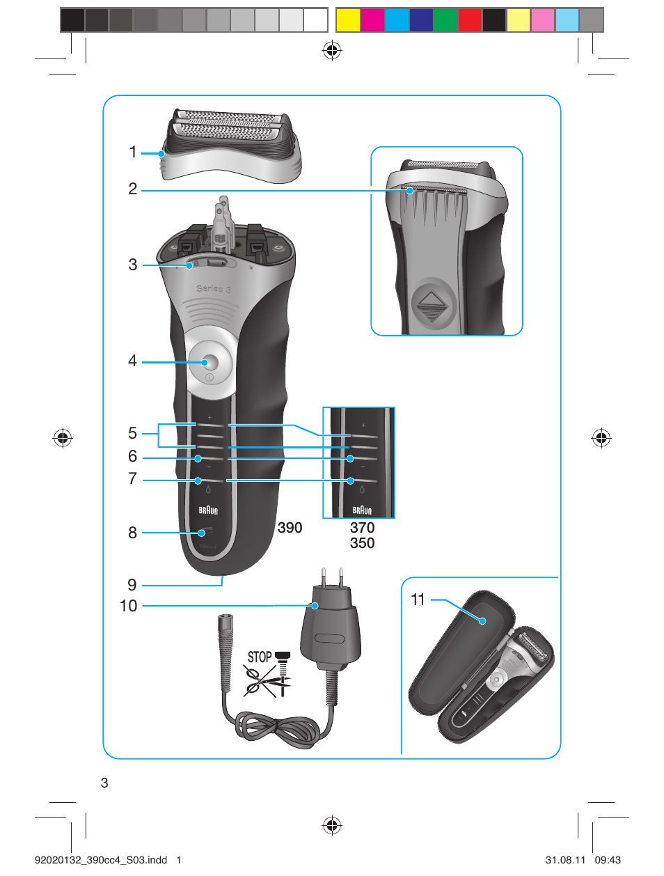 Stop | Braun 350cc-4 Series 3  EU User Manual | Page 3 / 98