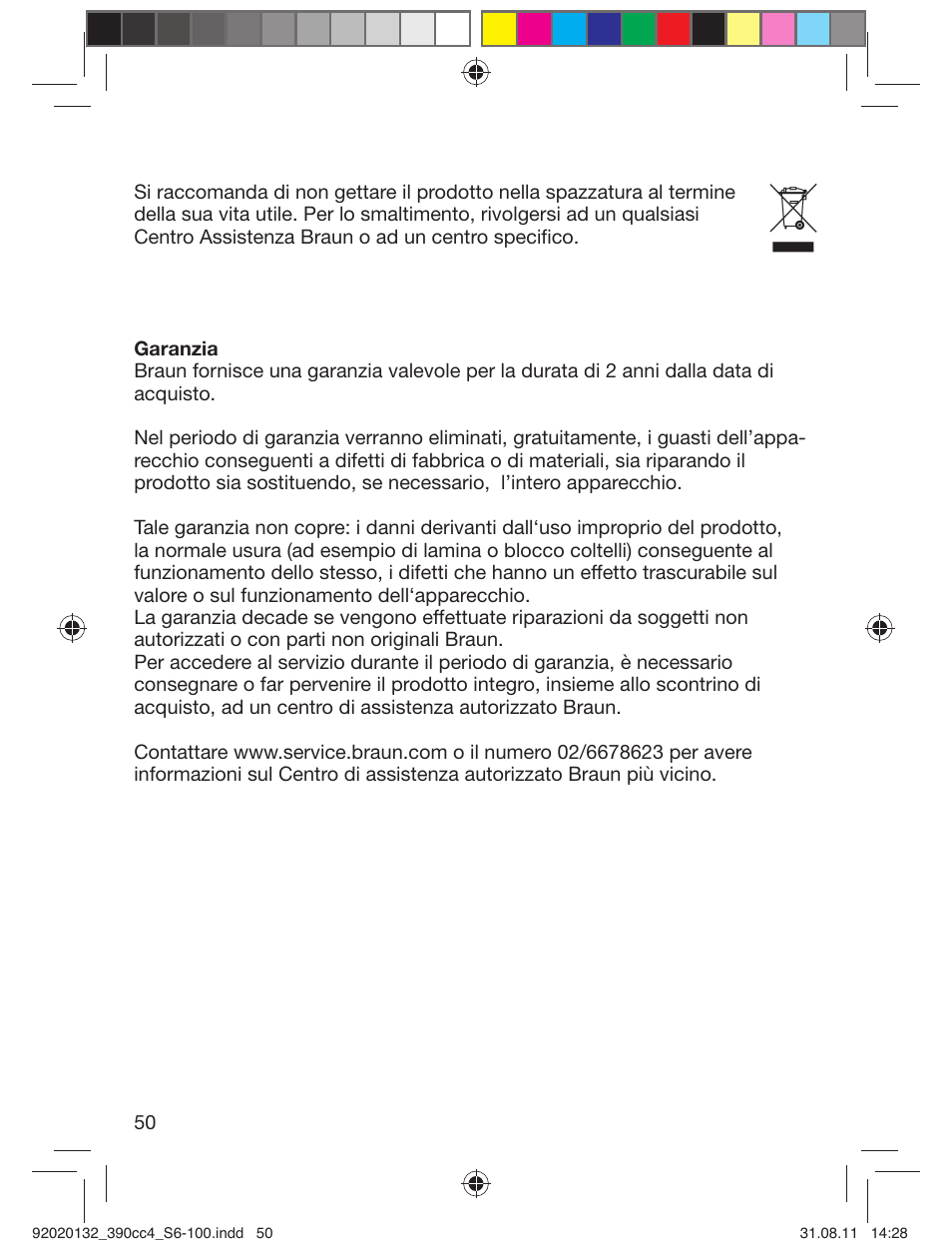 Braun 350cc-4 Series 3  EU User Manual | Page 50 / 98