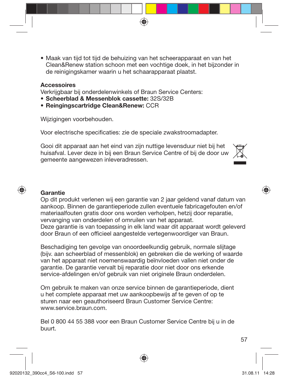 Braun 350cc-4 Series 3  EU User Manual | Page 57 / 98