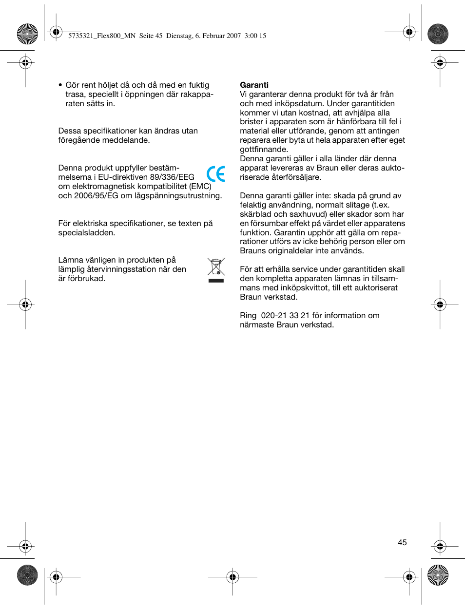 Braun 390cc-5735 Series 3 User Manual | Page 44 / 57