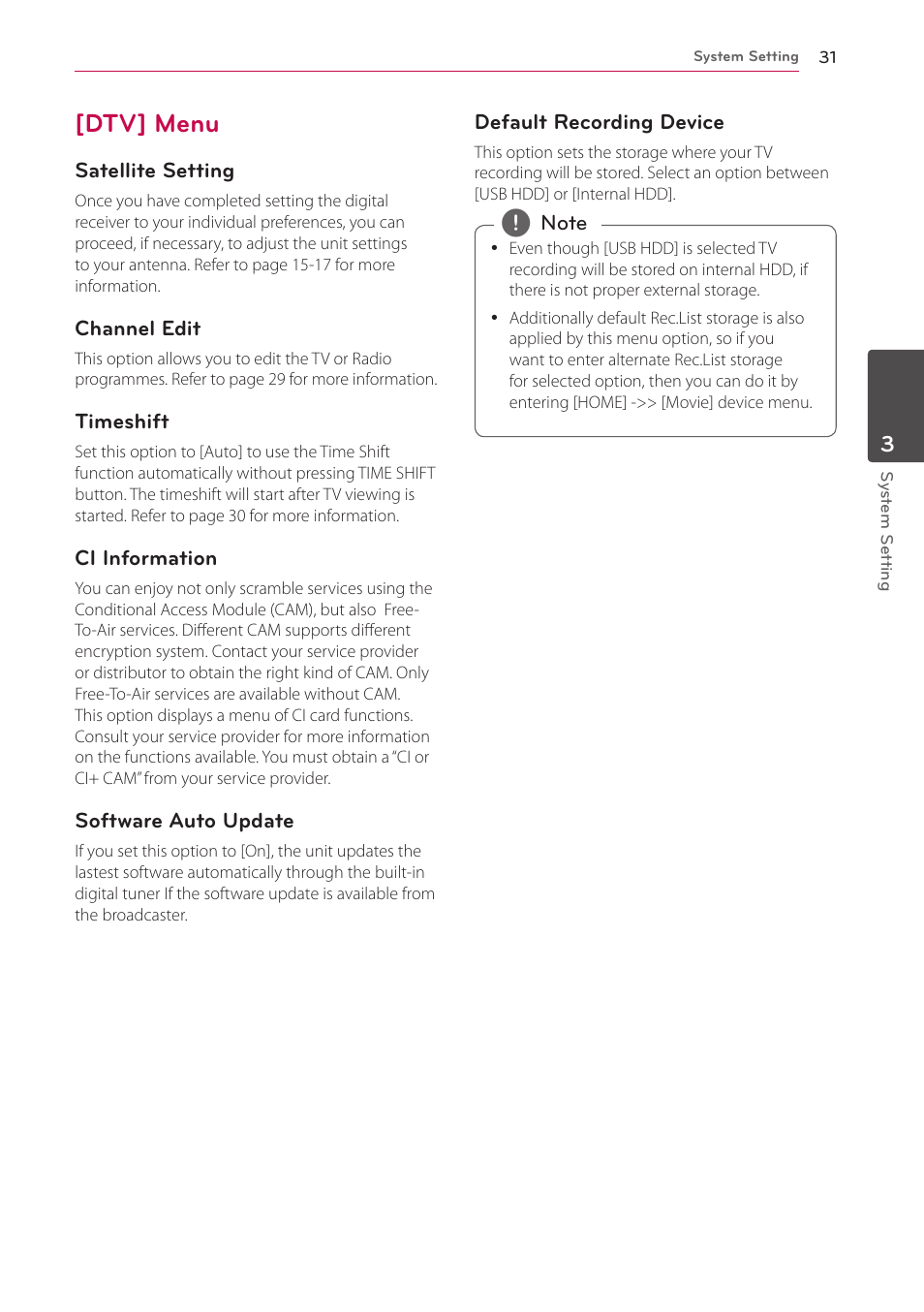 Dtv] menu | LG HR925S User Manual | Page 31 / 94