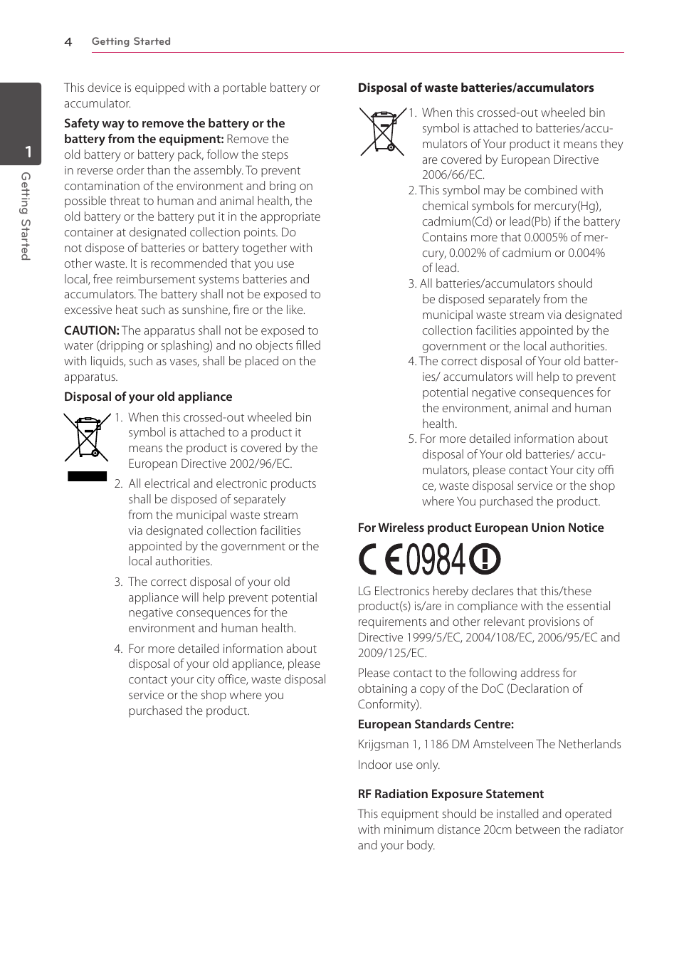 LG HR925S User Manual | Page 4 / 94