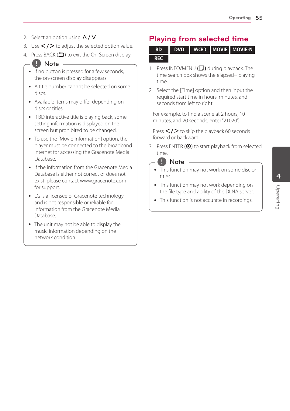 Playing from selected time, 55 – playing from selected time | LG HR925S User Manual | Page 55 / 94