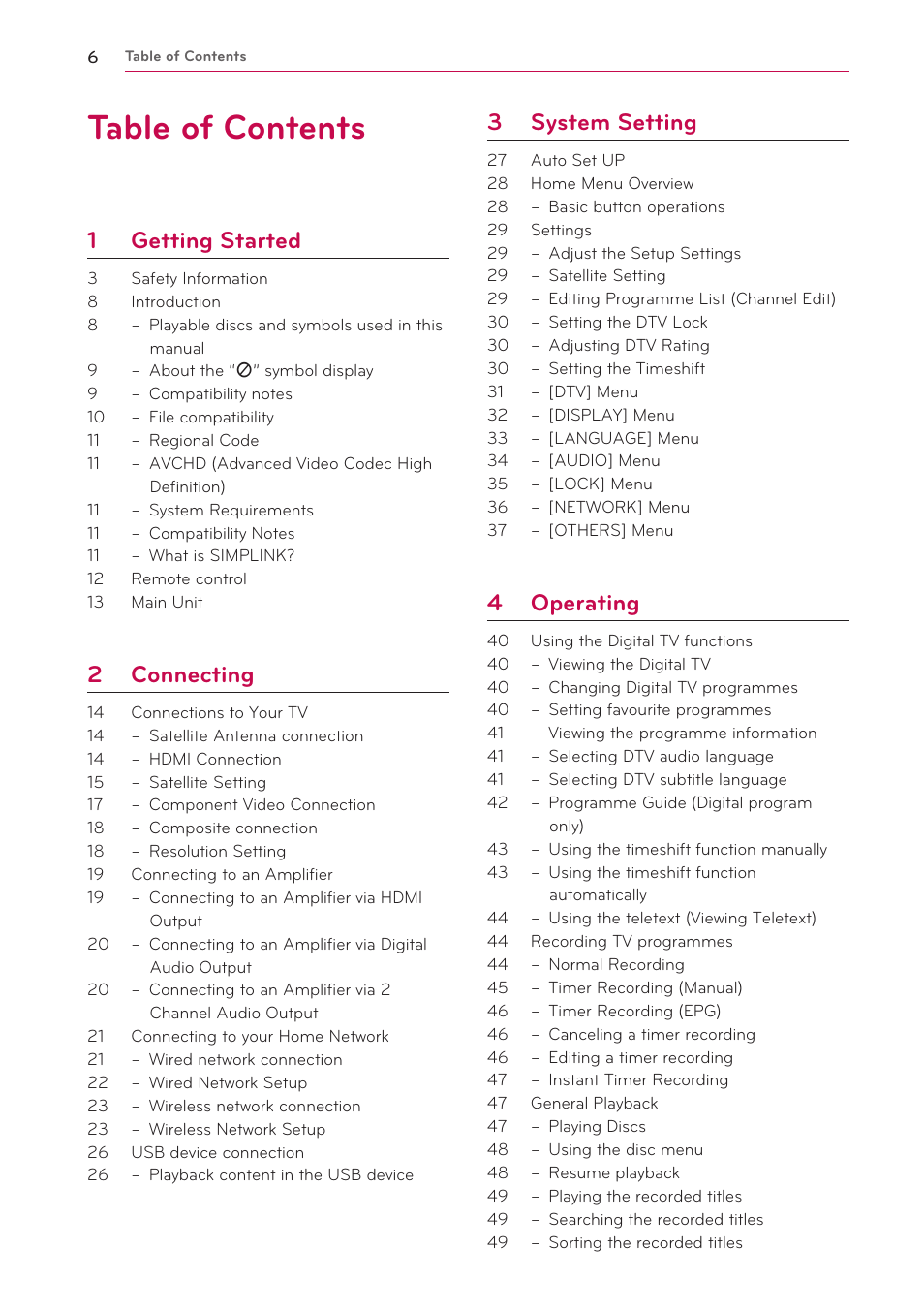LG HR925S User Manual | Page 6 / 94