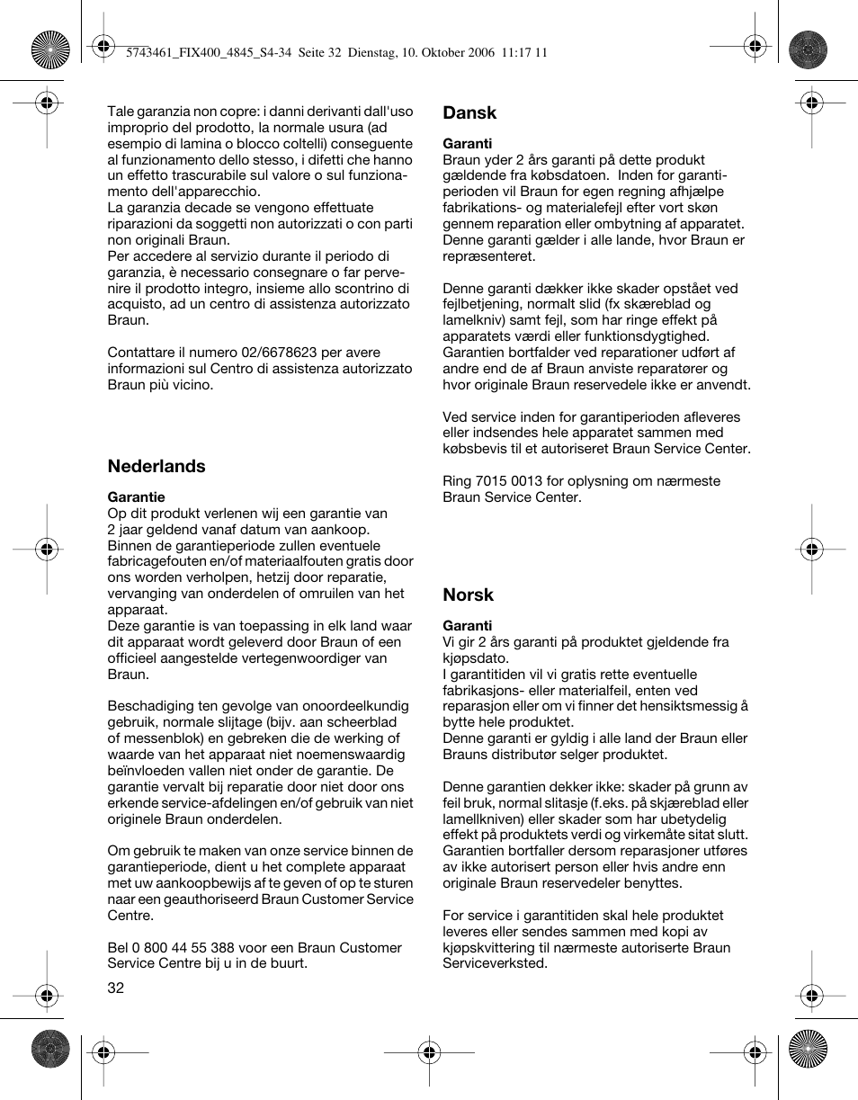 Braun 4840 SmartControl3 User Manual | Page 32 / 33