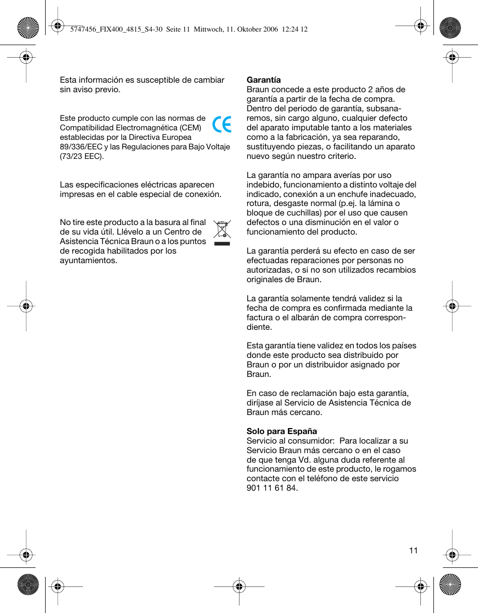 Braun 4815 SmartControl3  EU User Manual | Page 11 / 29