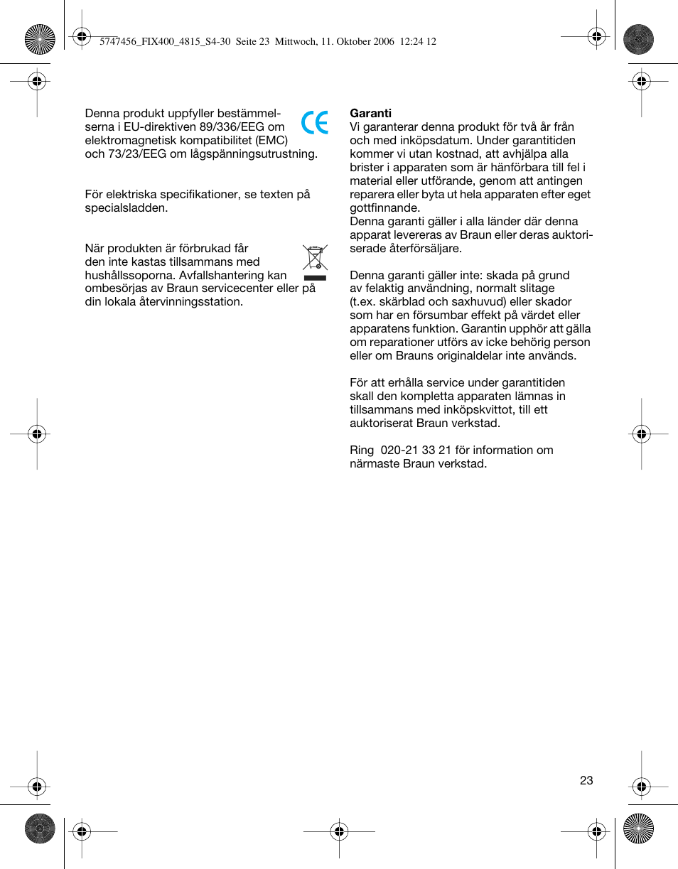 Braun 4815 SmartControl3  EU User Manual | Page 23 / 29